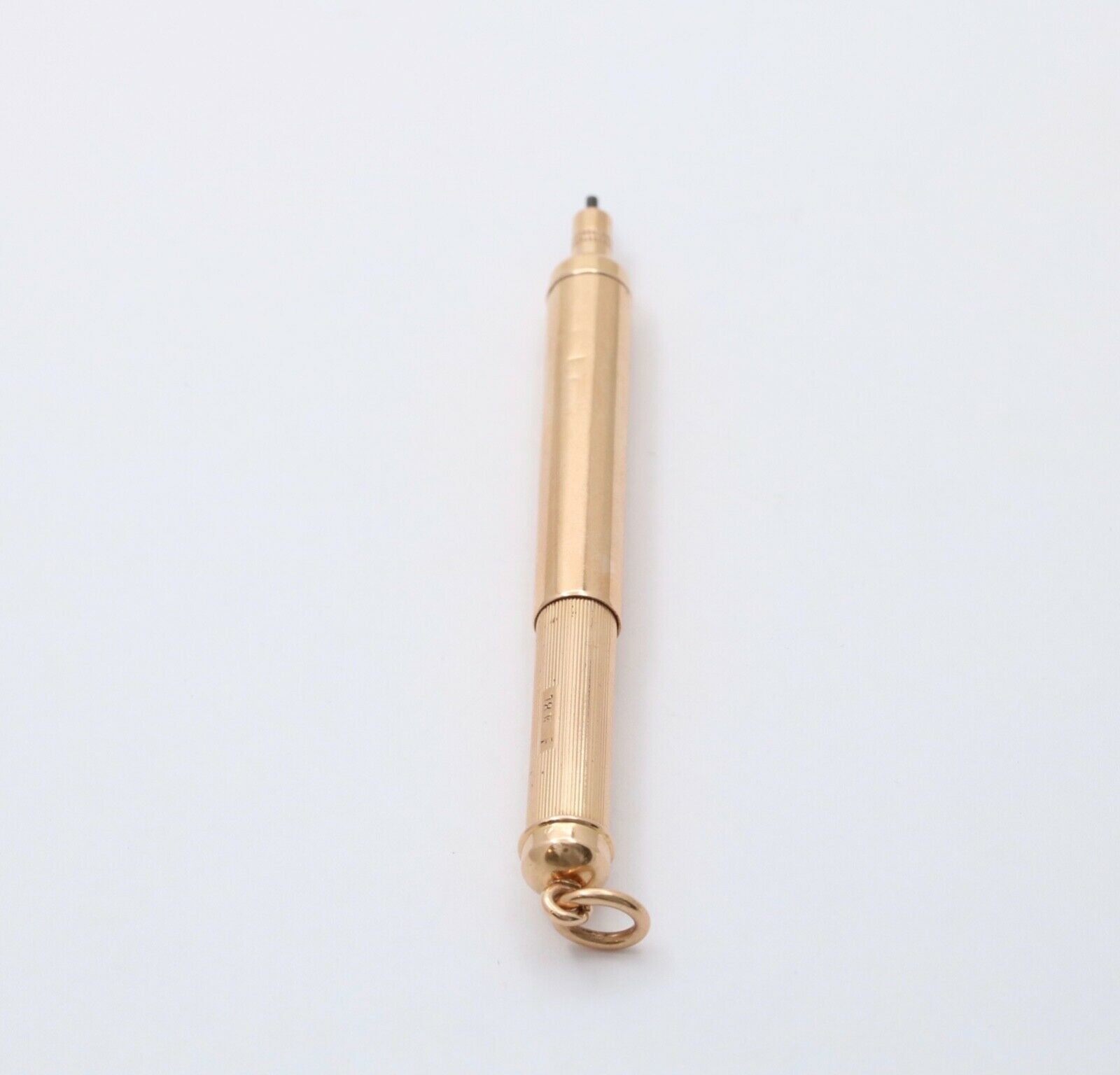 Vintage 18K Yellow Gold Mechanical Telescopic Pencil Pendant
