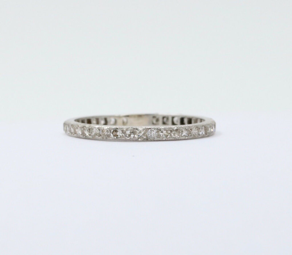 Art Deco Diamond Eternity 14K White Gold Ring