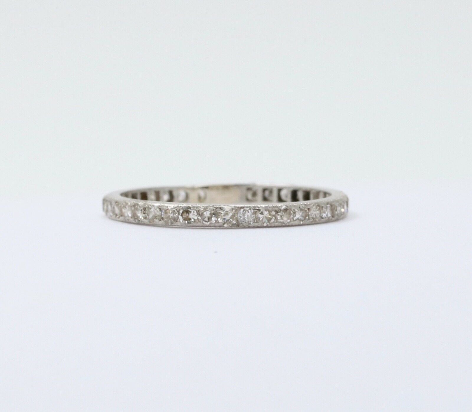 Art Deco Diamond Eternity 14K White Gold Ring