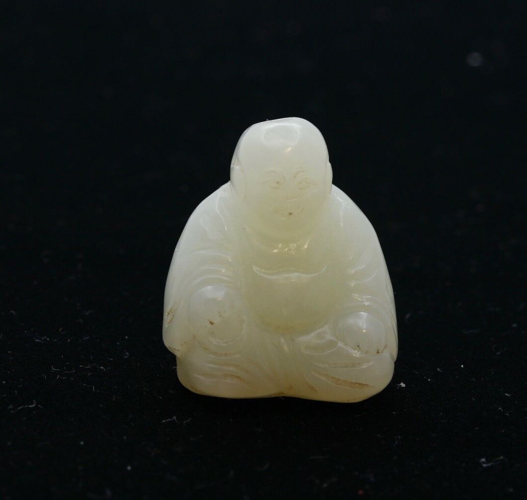 Carved Translucent Jade Budda Pendant Statue