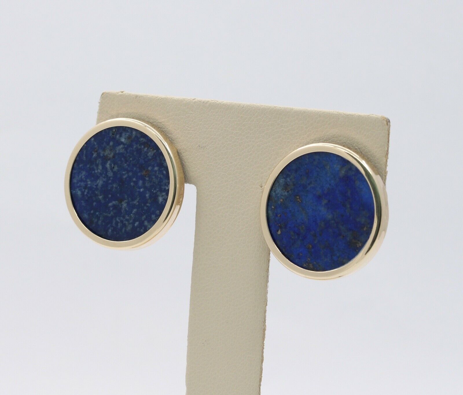 Vintage Ladies Large 14K Lapis Lazuli Earrings