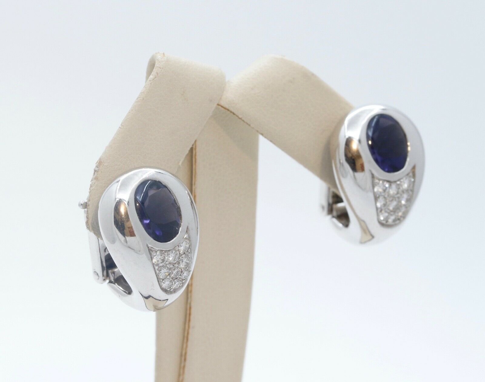 Mauboussin Vintage 18K White Gold Amethyst Diamonds Earrings