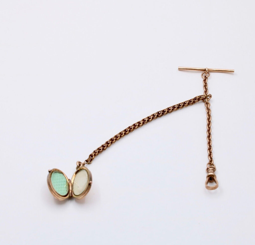 Victorian Antique Watch Chain FOB Locket 14K 10K Yellow Gold