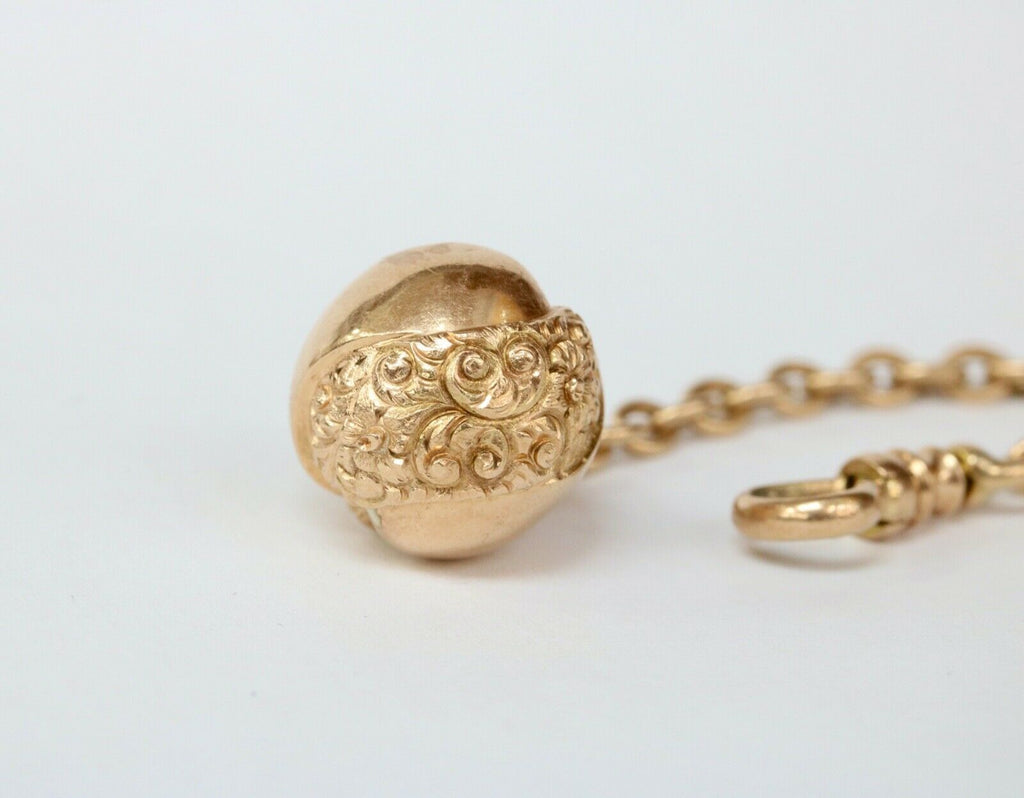 Victorian Gold Ball Watch Fob Charm Pendant