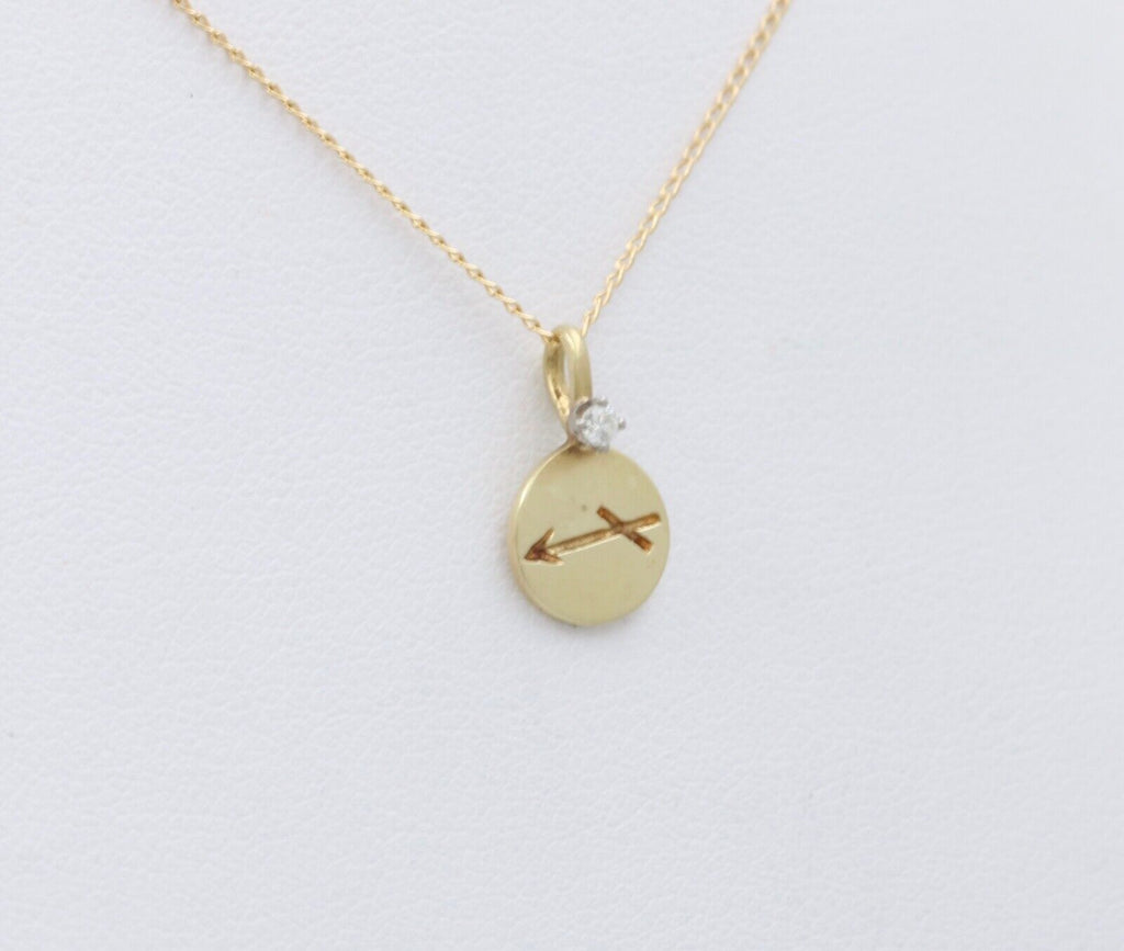 Vintage Tiffany and Co. Sagittarius 14K Yellow Gold Diamond Pendant Charm