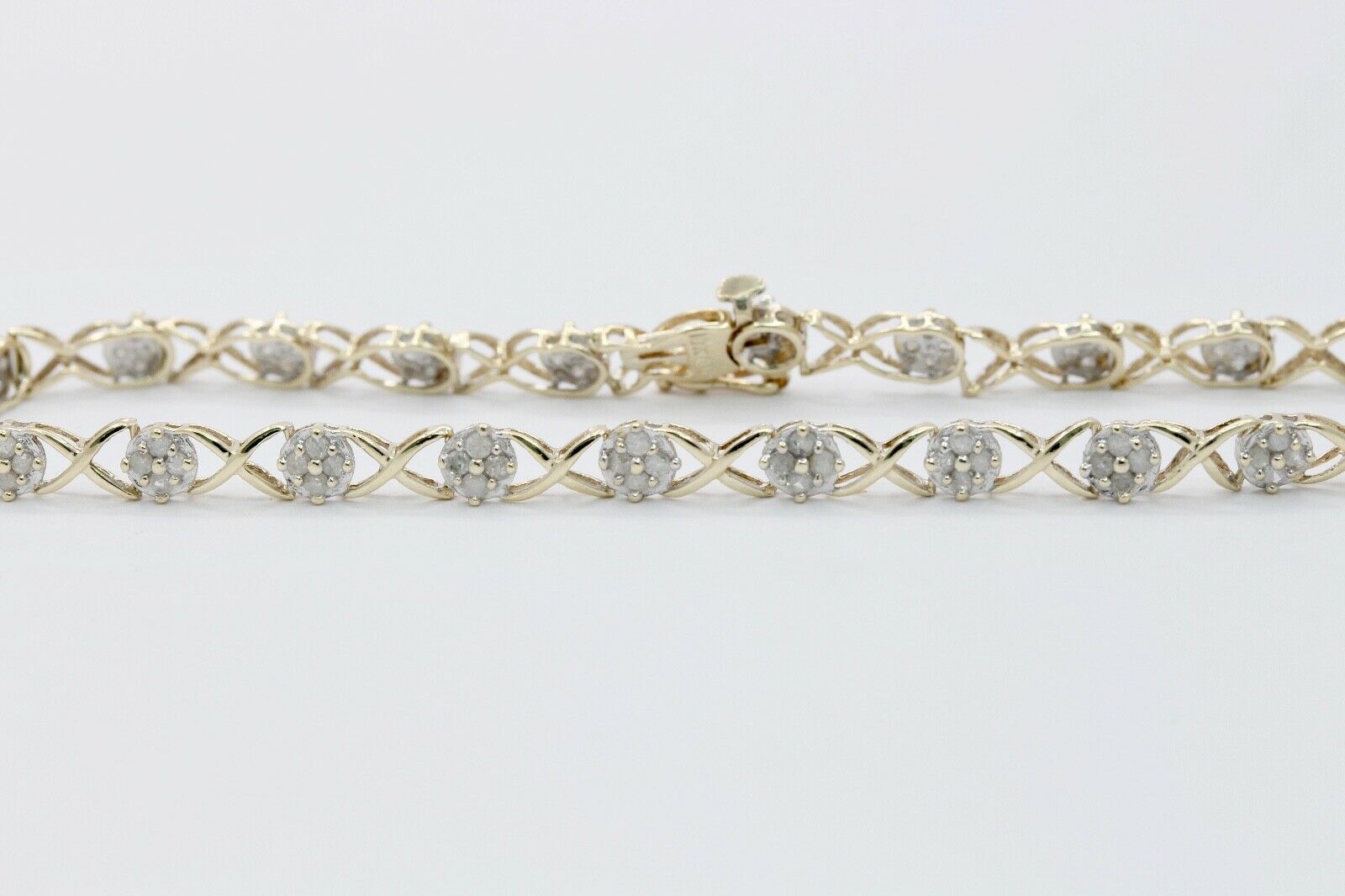 Vintage Ladies Tennis Bracelet Diamonds 10K Yellow Gold