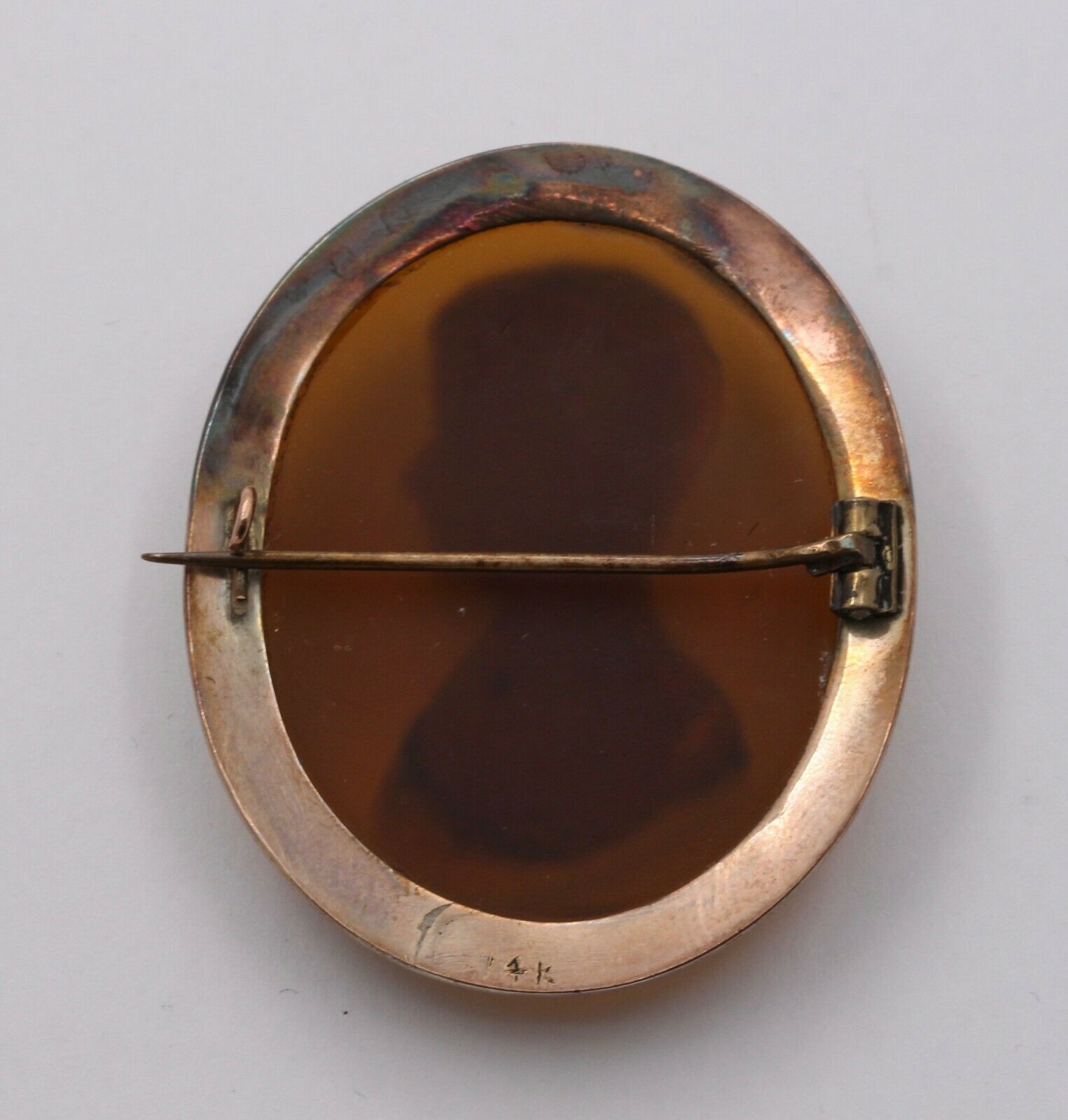 Vintage 14K Yellow Gold Cameo Brooch