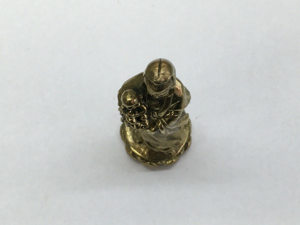 Vintage Guan Yin Holding Baby Brass Statue