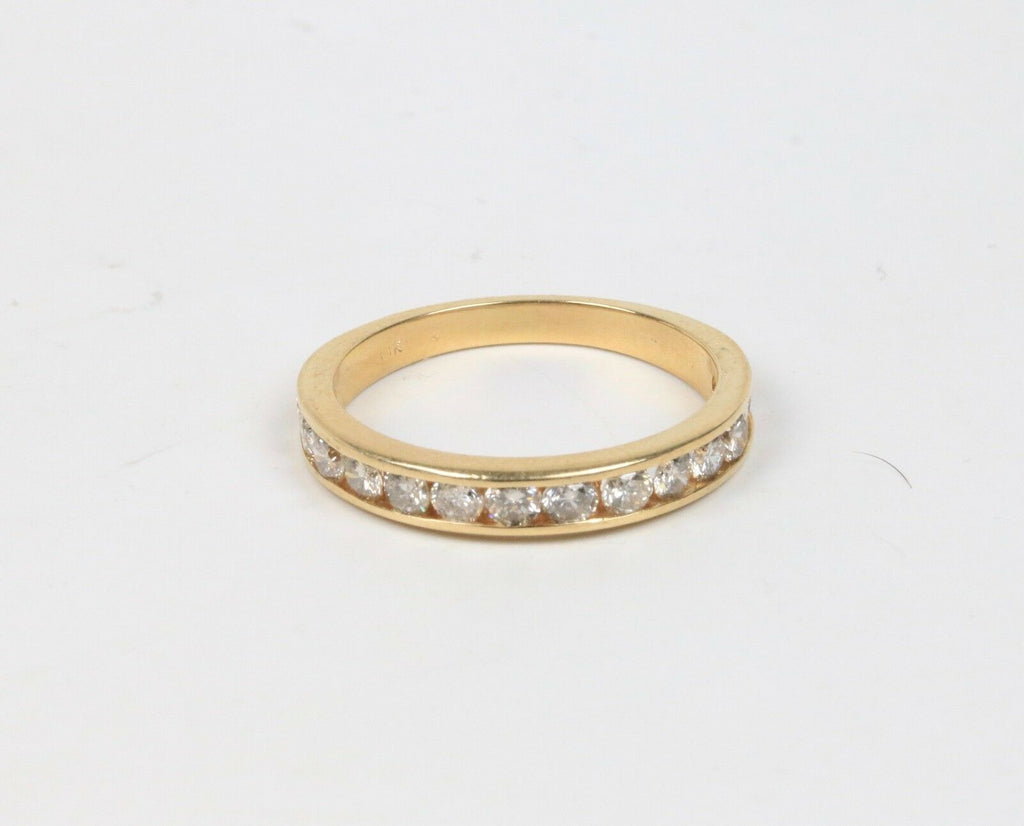 Vintage 14K Yellow Gold Diamond Half Eternity Band