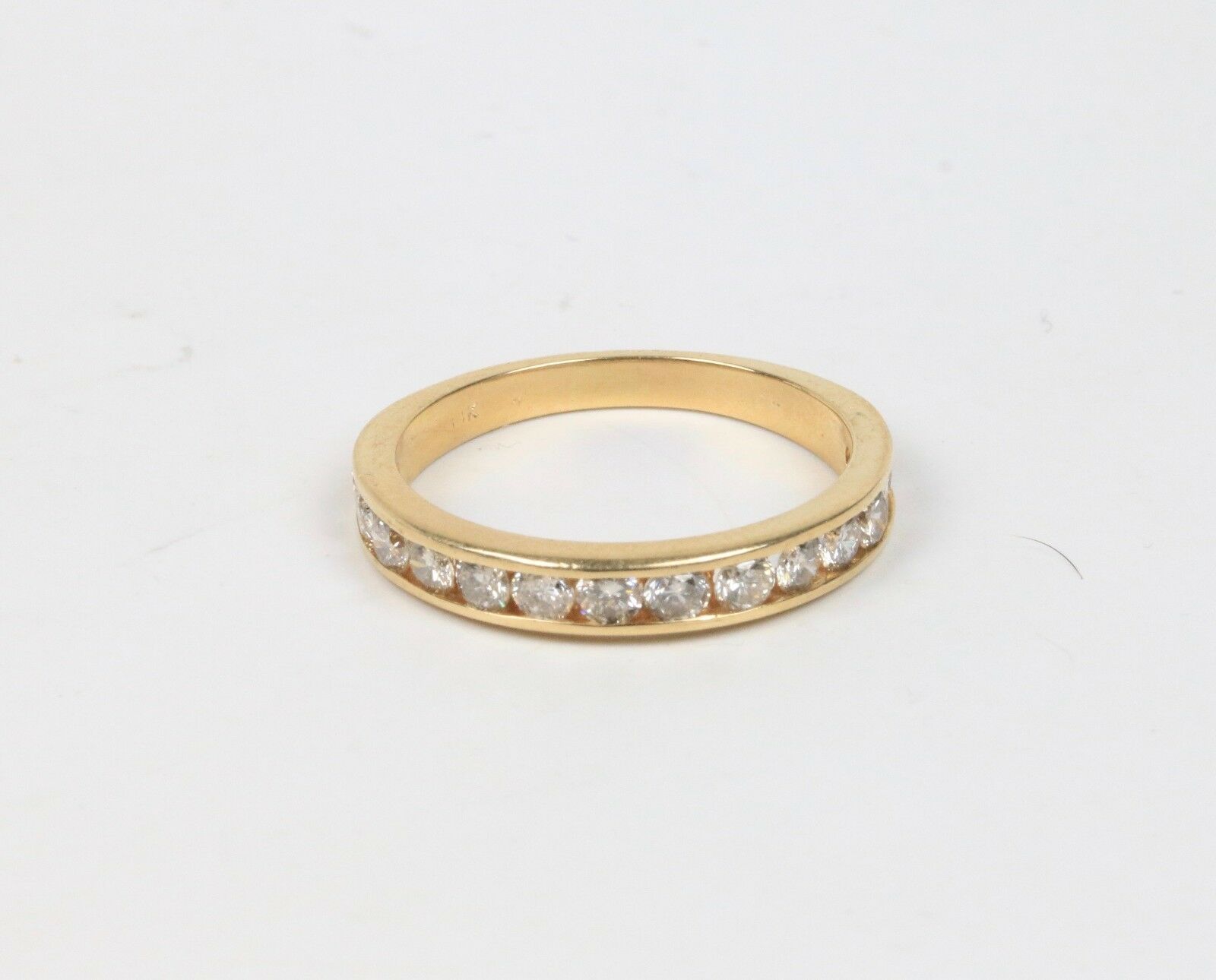 Vintage 14K Yellow Gold Diamond Half Eternity Band