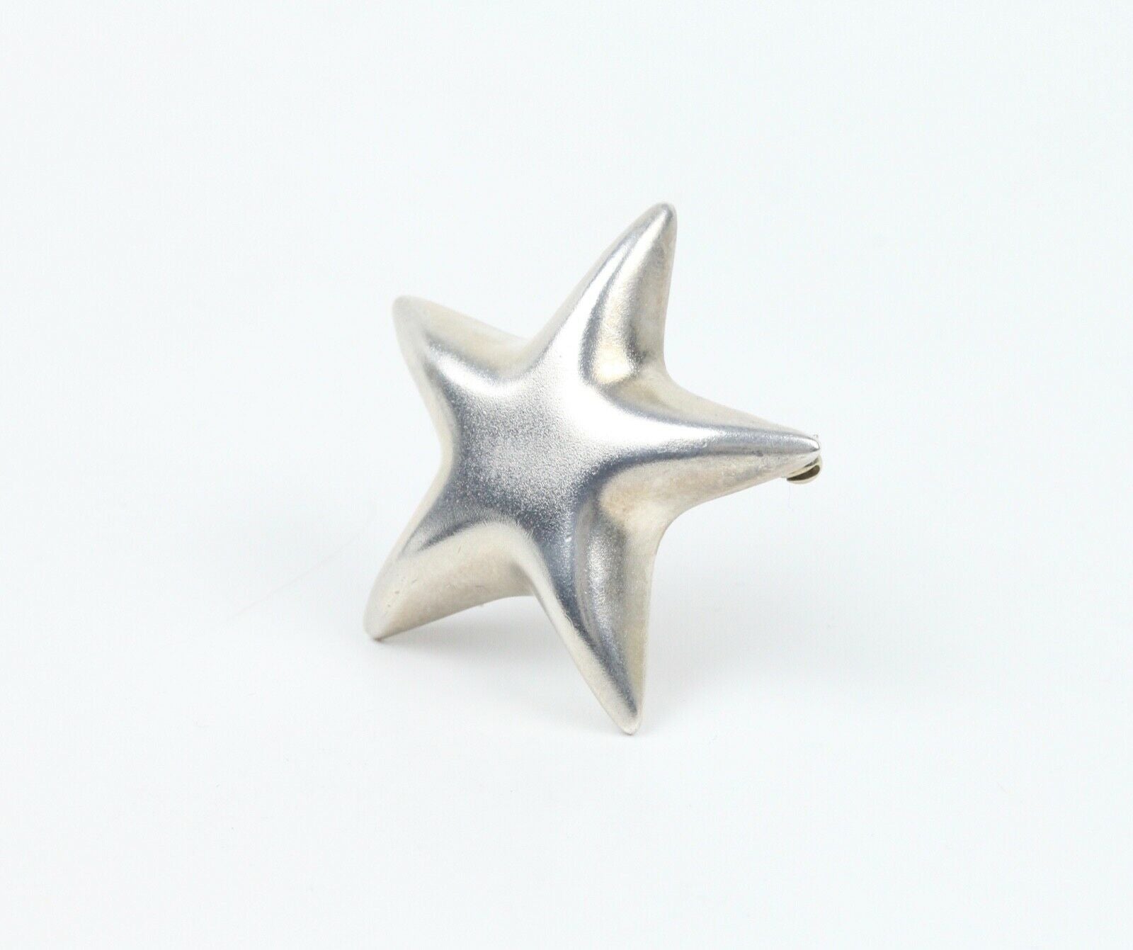 Tiffany and Co. Vintage Puffy Star Brooch Pin 925 Sterling Silver