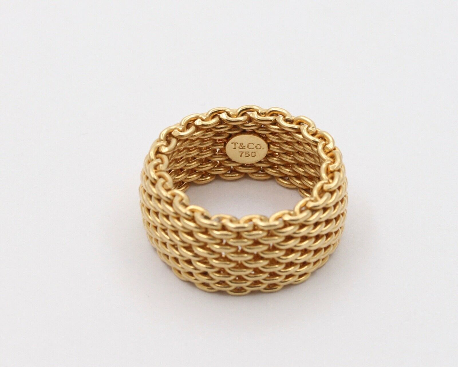 Tiffany and Co. 18K Yellow Gold Somerset Mesh Ring