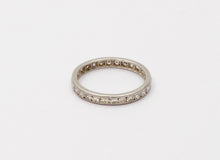 Load image into Gallery viewer, Classic Art Deco 18K White Gold Single Cut Diamonds Eternity Ring, Band , Weddin
