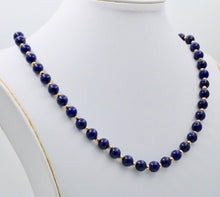 Load image into Gallery viewer, Vintage Lapis Lazuli 14K Yellow Gold Necklace
