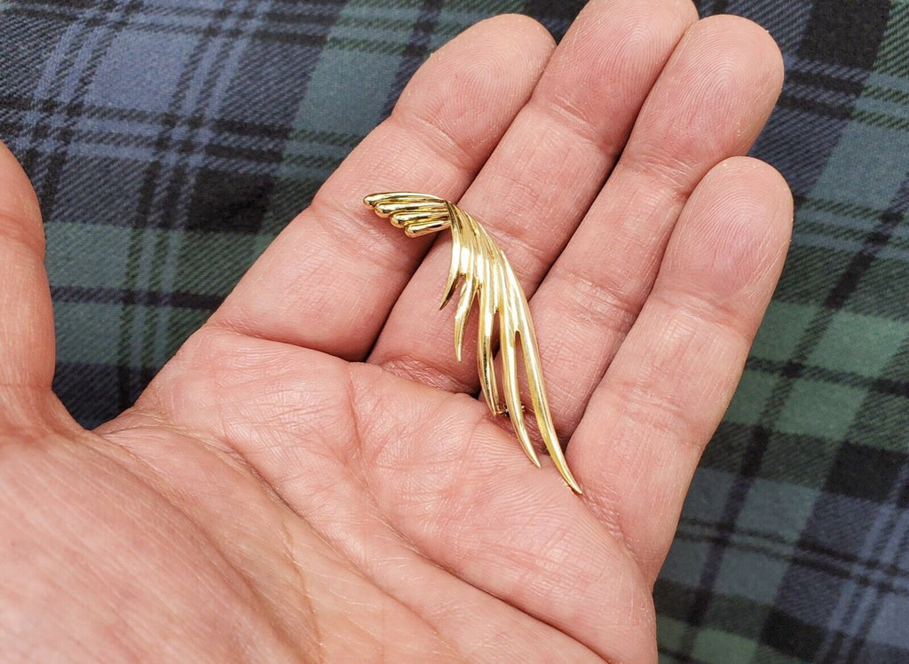 Tiffany and Co. 14K Yellow Gold Angel Wing Brooch Pin Retired Vintage
