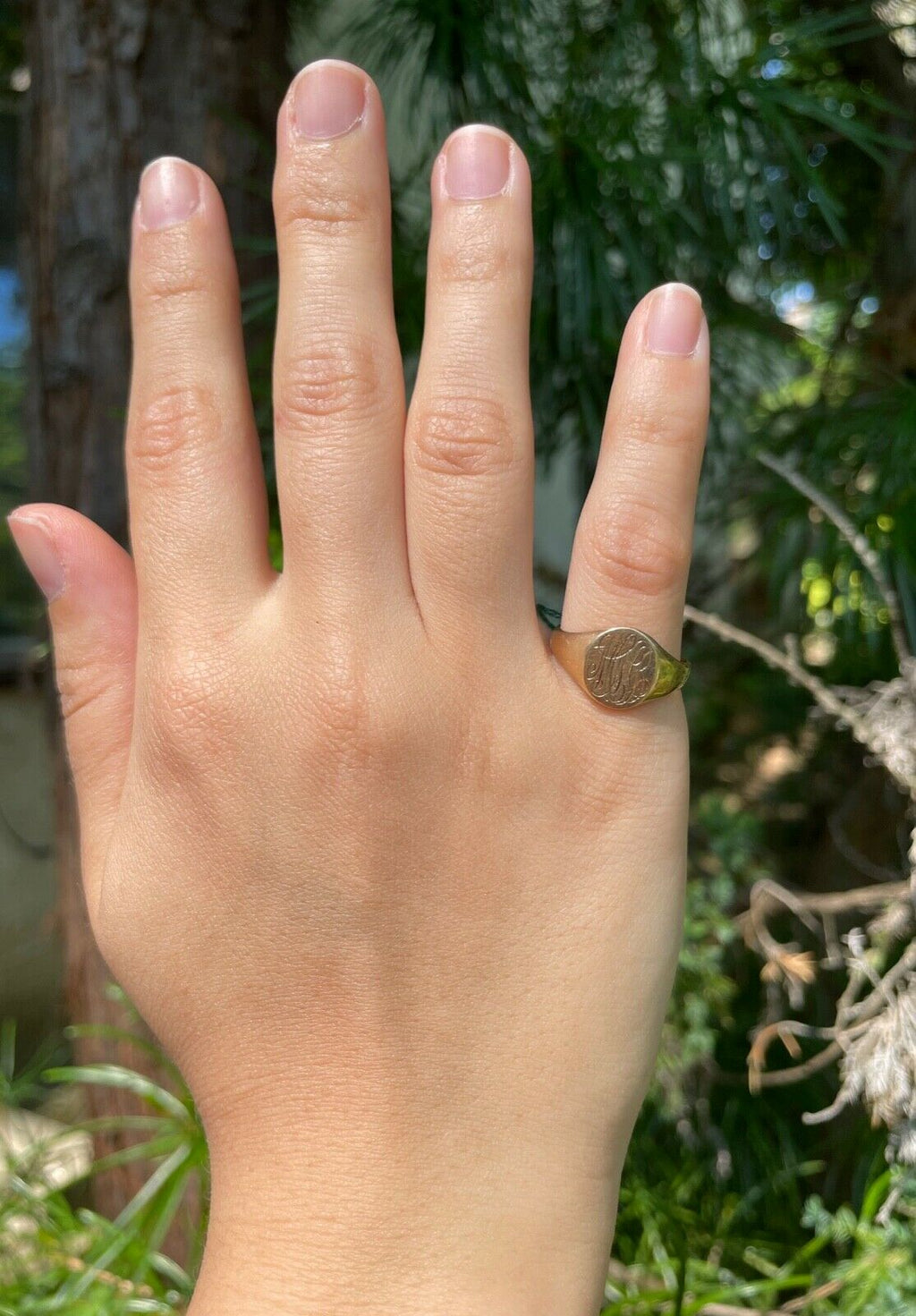 Antique Otsby & Barton Signet 10K Engraved Ring