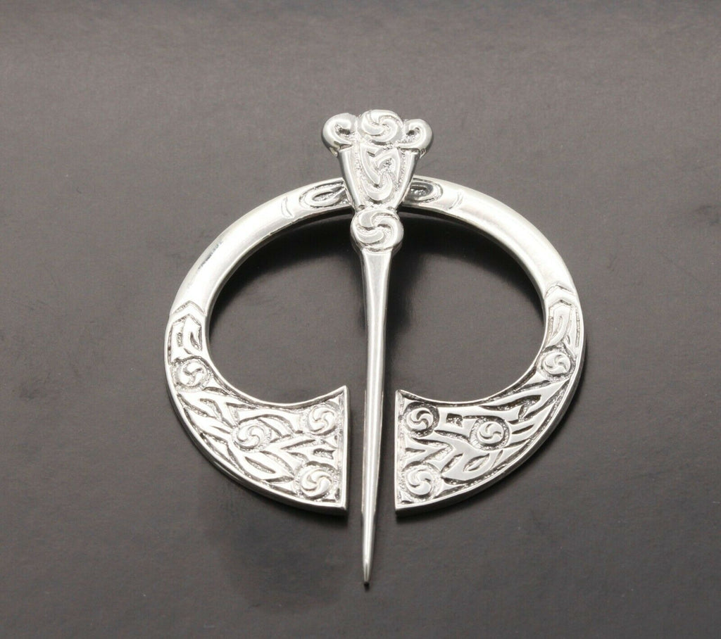 Cool Vintage English Moving Silver Sigil Brooch