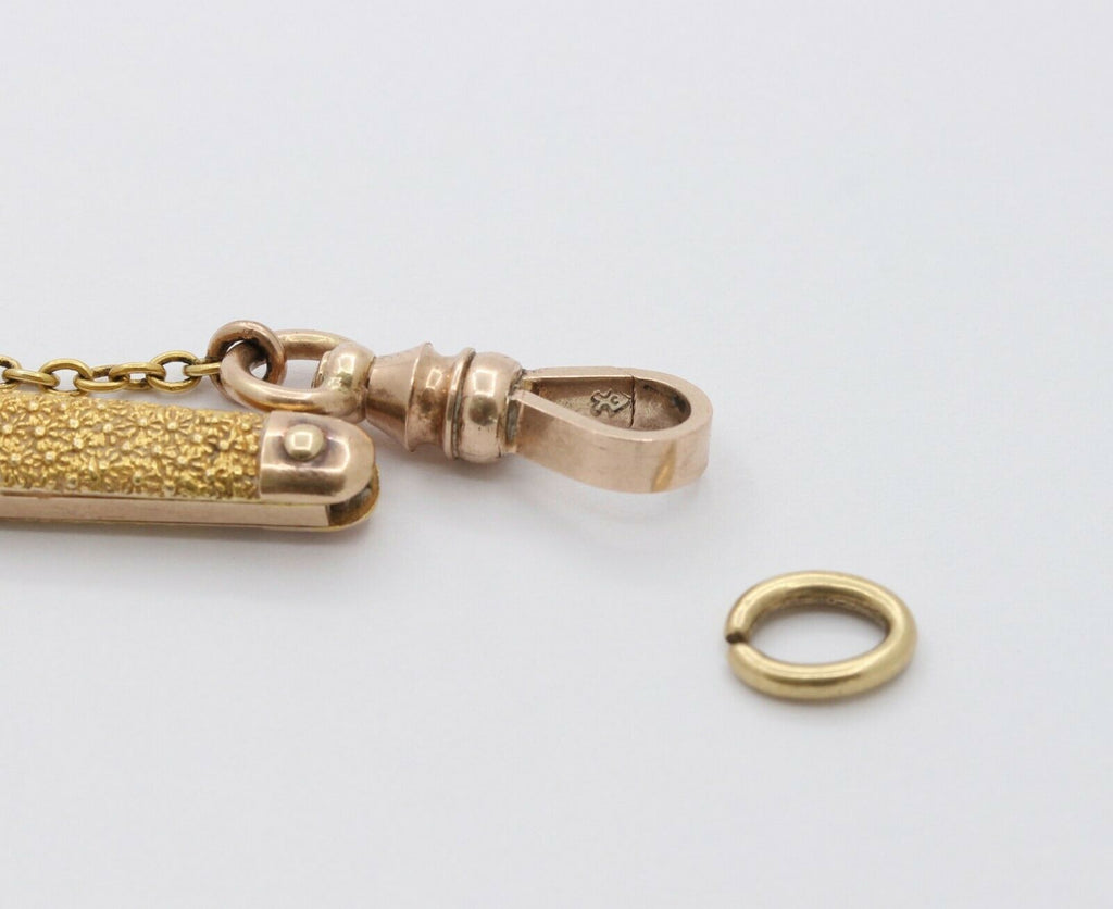 Vintage 14K Yellow Gold Button Hook Watch Fob