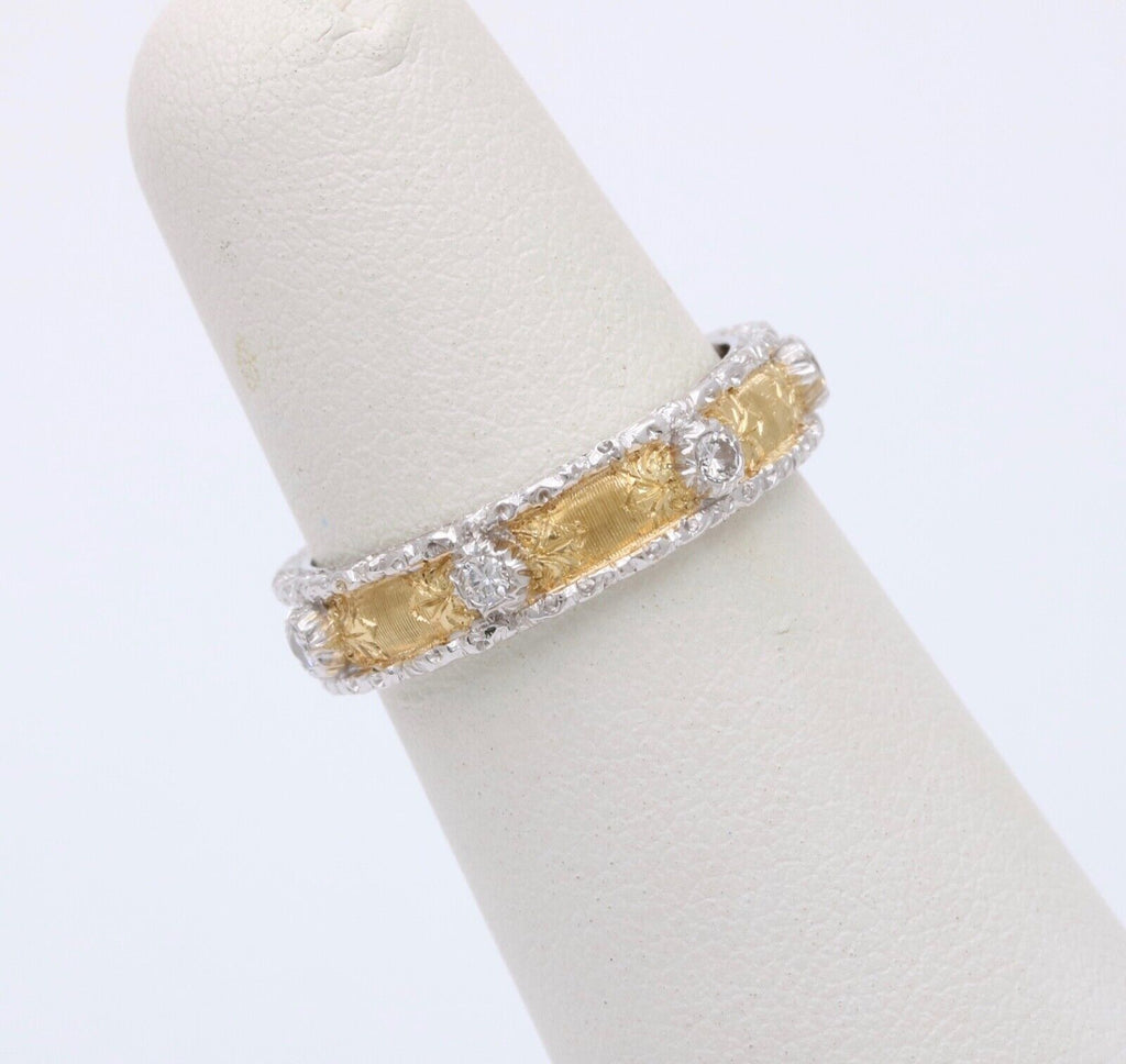 Vintage 18K Gold Mario Buccellati Diamond Ring Band.