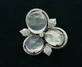 Beautiful 18K White Gold Moonstones Diamonds Ring
