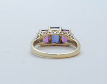 Load image into Gallery viewer, Vintage Tourmaline Tanzanite Diamonds 10K Yellow Gold Ring
