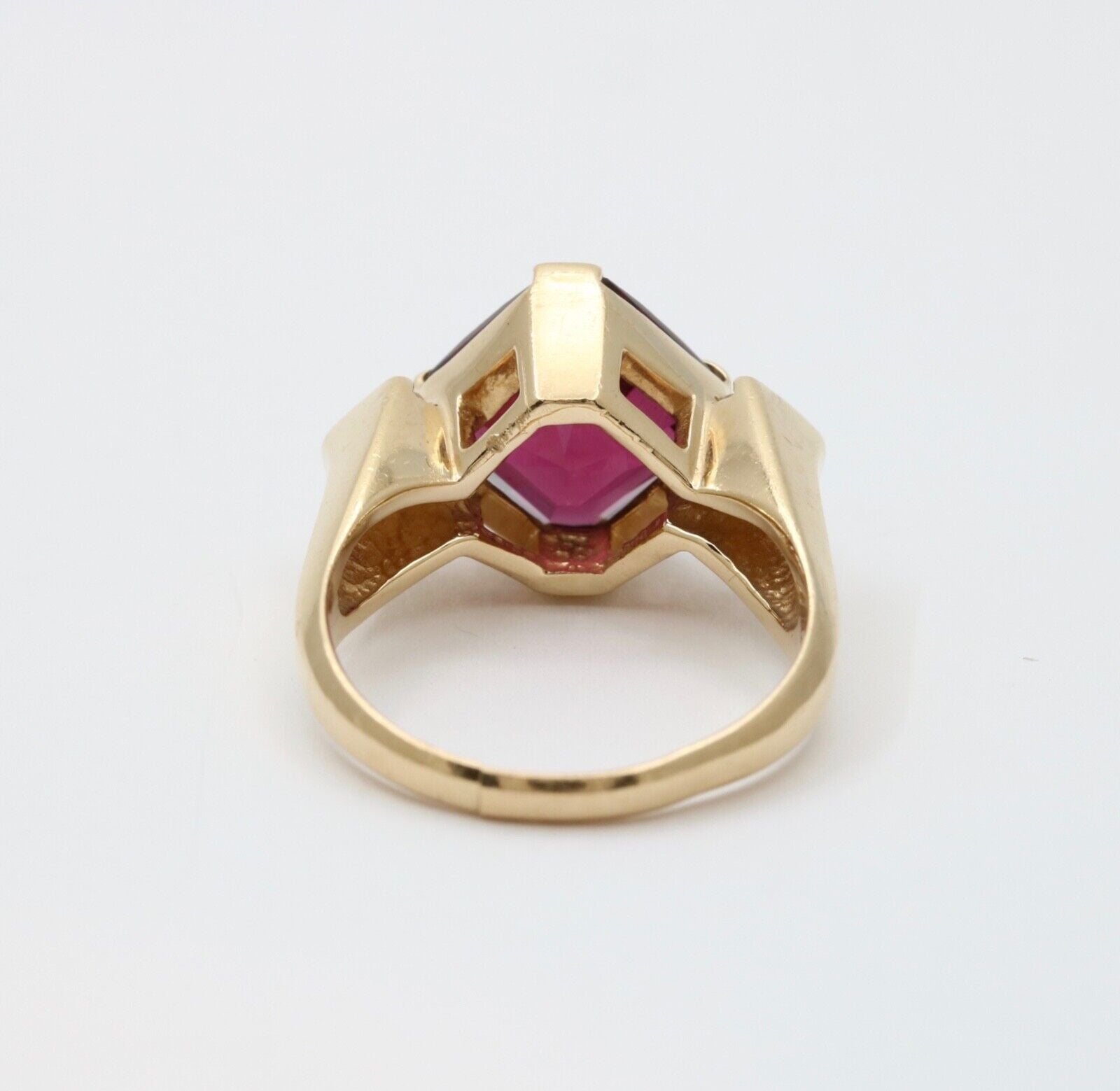 Vintage 14K Gold Rhodolite Garnet And Diamond Cocktail Ring