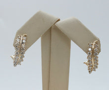 Load image into Gallery viewer, Vintage Leaf Diamonds 14K Yellow Gold Earrings
