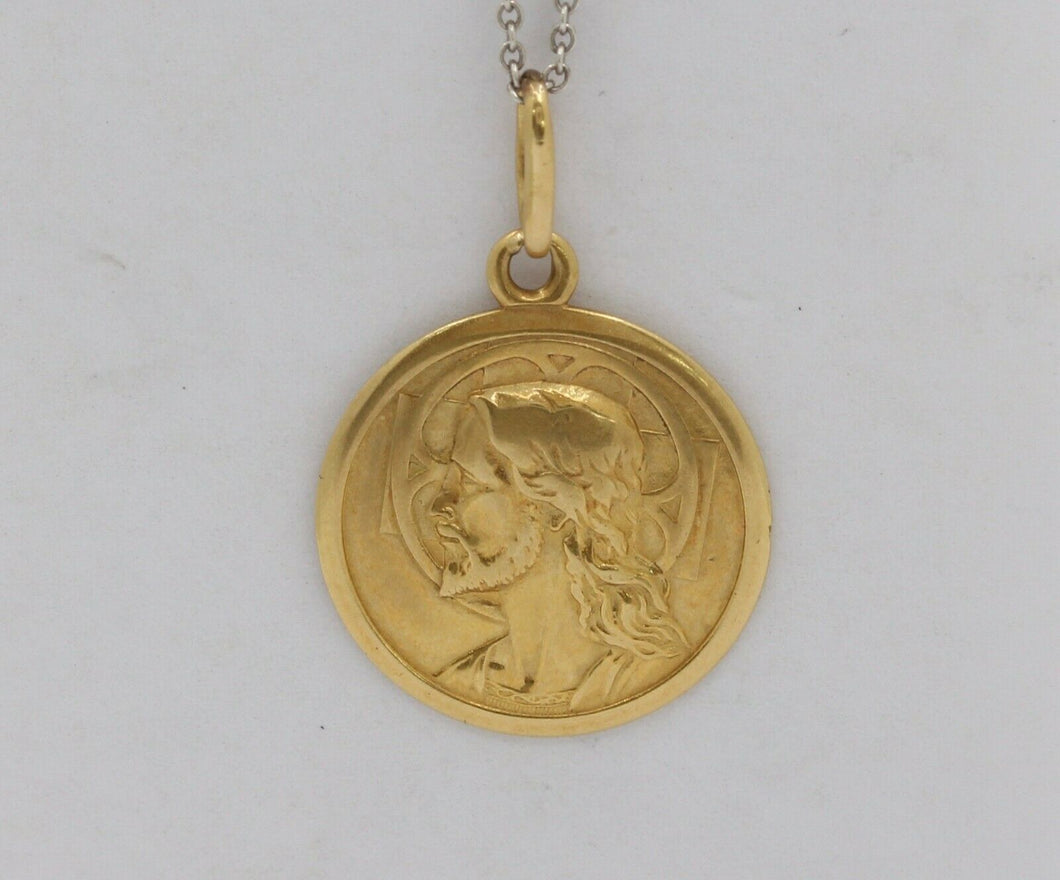 Vintage 18K Yellow Gold Jesus Pendant