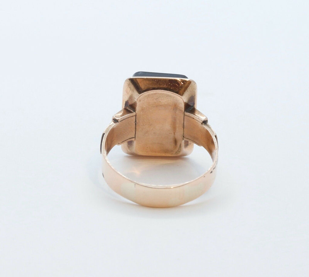 Victorian Onyx Cameo 9K Rose Gold Ring