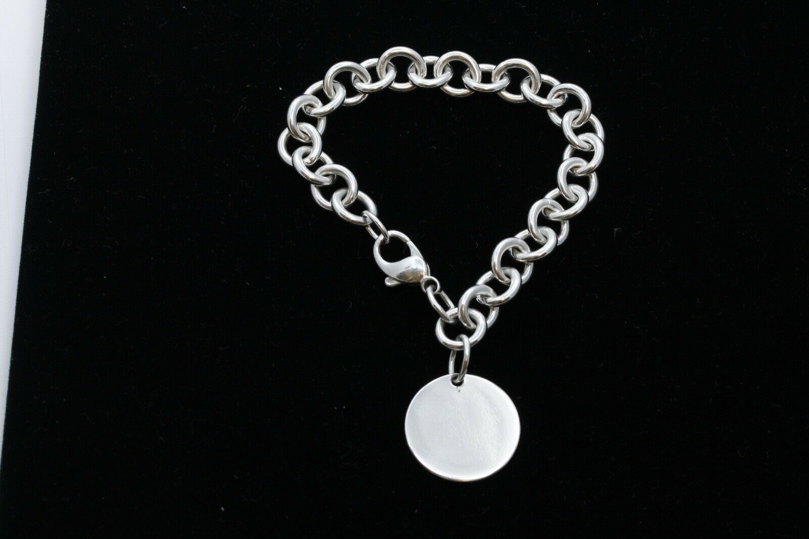 Vintage Tiffany and Co. Round Link Charm Bracelet 925