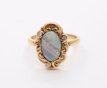 Load image into Gallery viewer, Victorian Opal Old Mine Diamonds 14K Yellow Gold Ring
