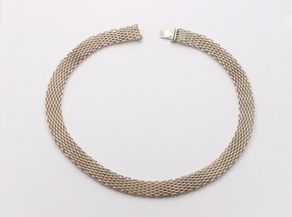 Tiffany and Co. Somerset Mesh Necklace 925 Sterling Silver
