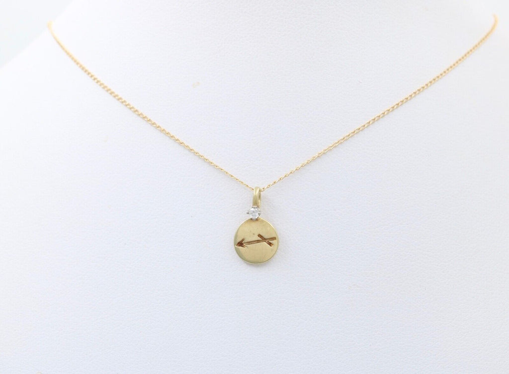 Vintage Tiffany and Co. Sagittarius 14K Yellow Gold Diamond Pendant Charm