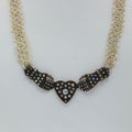 Rare Beautiful Victorian Diamonds 18K 10K Seed Pearls Necklace