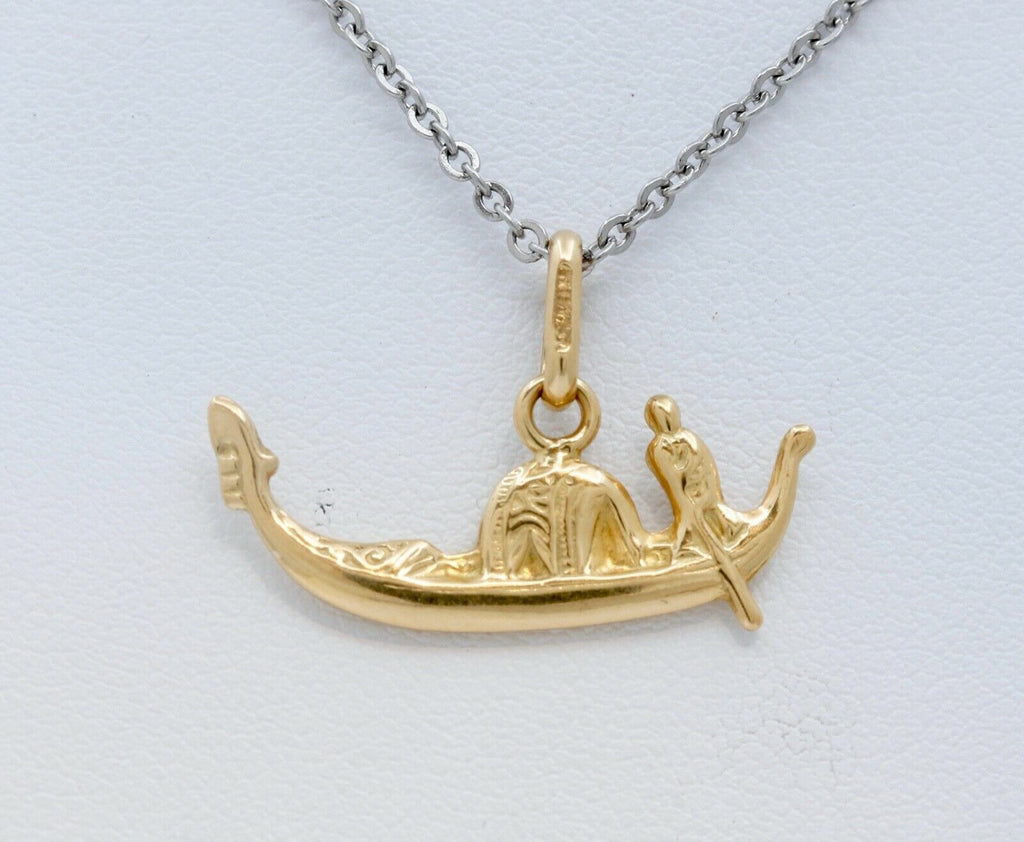 Vintage Italian Venetian Gondola Boat Pendant Charm