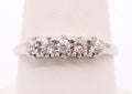 Vintage Ladies 14K White Gold CZ Wedding Band Ring