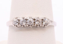 Load image into Gallery viewer, Vintage Ladies 14K White Gold CZ Wedding Band Ring
