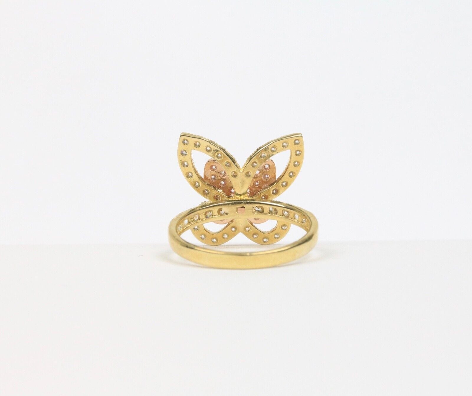 Vintage Lovely 10K Two Tone Gold Butterfly Ring.