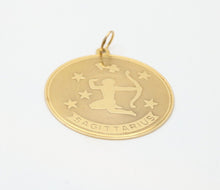 Load image into Gallery viewer, Vintage Zodiac “Sagittarius” 14K yellow Gold Large Medallion Charm Pendant
