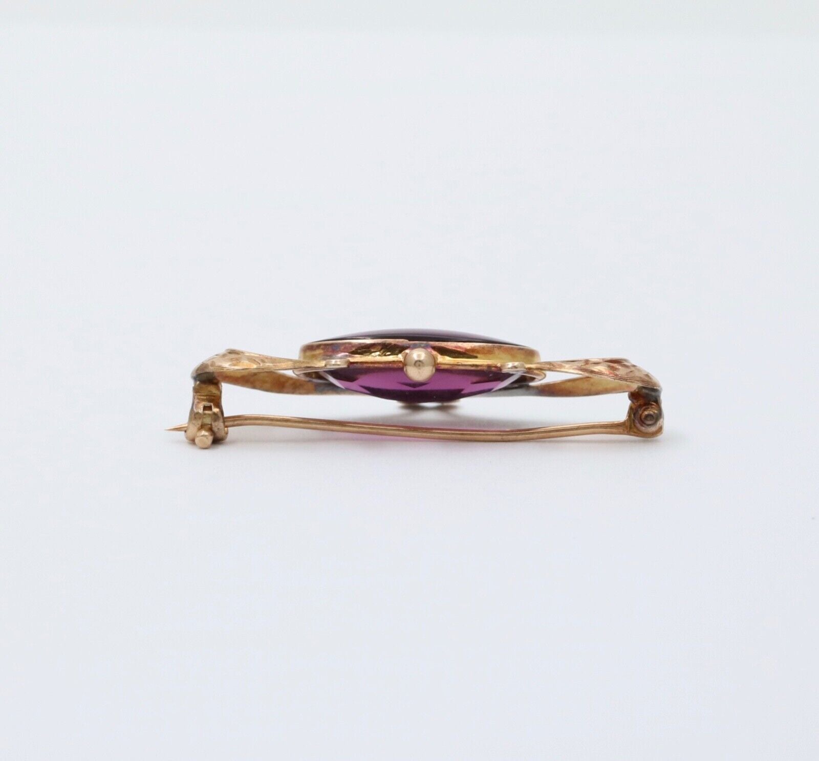 Antique Victorian 10K Gold Rhodolite Garnet Brooch