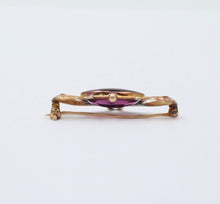 Load image into Gallery viewer, Antique Victorian 10K Gold Rhodolite Garnet Brooch
