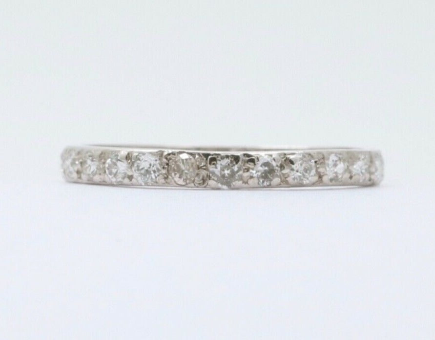 Art Deco Diamond Eternity 18K White Gold Ring