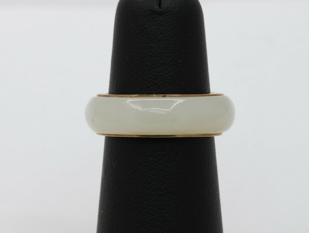 Vintage 14K Yellow Gold Jade Band