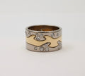 Georg Jensen Fusion 3-Piece 18K Diamonds White Yellow Gold Rings