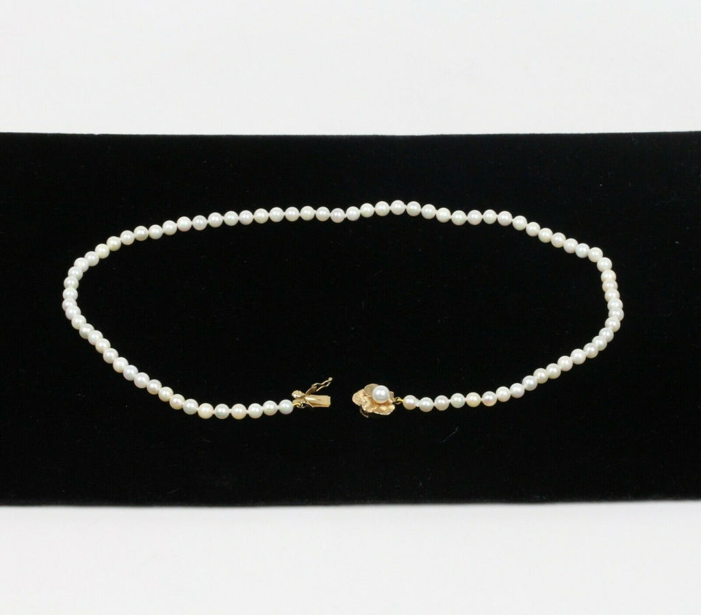 Vintage 14K Yellow Gold Pearl Strand Necklace