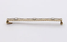 Load image into Gallery viewer, Art Deco 14K White Yellow Gold Diamonds Bar Brooch Pin
