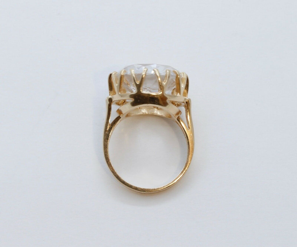 Vintage 14K Yellow Gold Crystal Ring