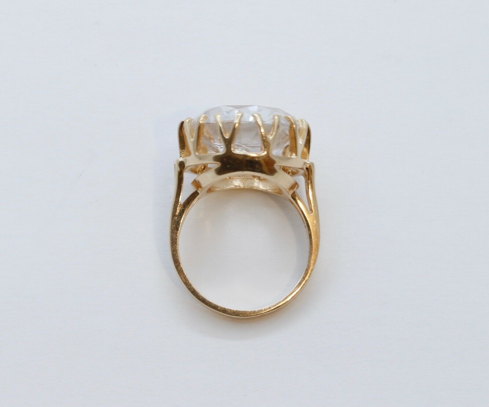 Vintage 14K Yellow Gold Crystal Ring