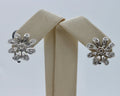 Vintage Flower Diamonds 14K White Gold Earrings