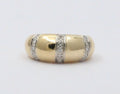Vintage Diamond Yellow White Gold Dome Ring